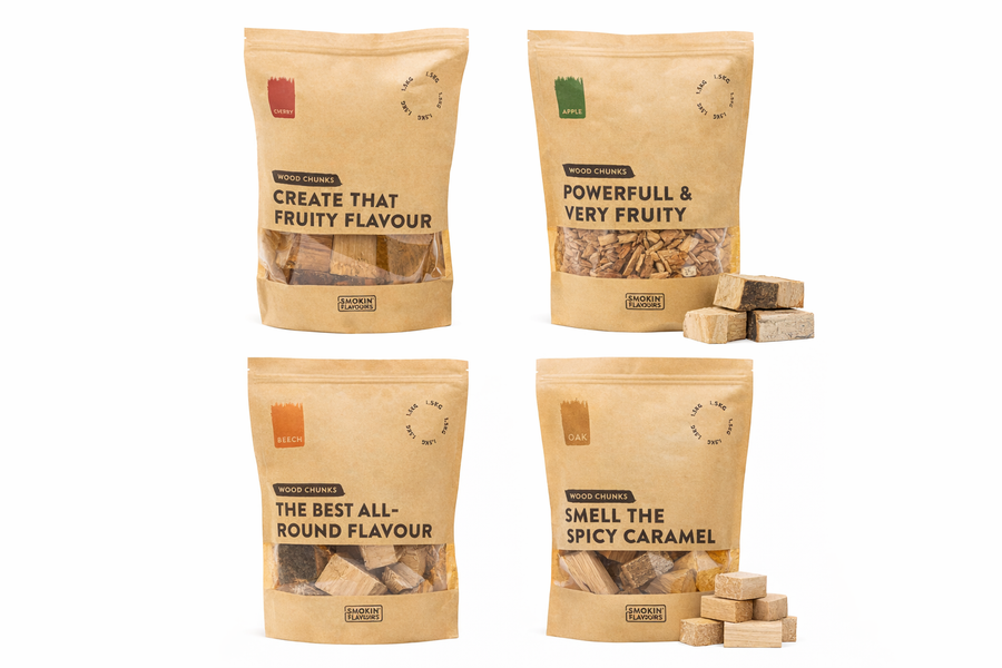Rookchunks Starter Kit met verschillende soorten rookhout